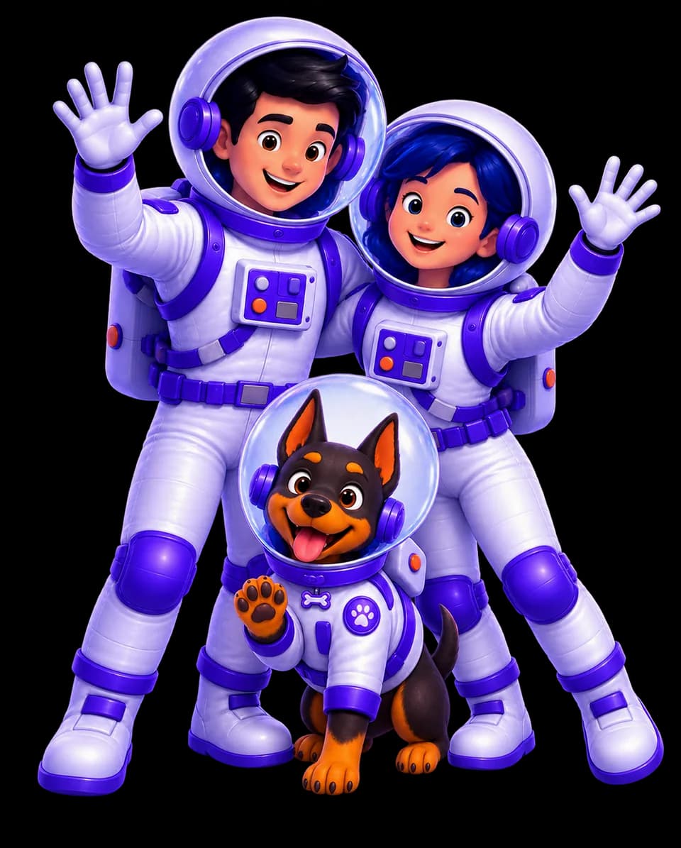 João, Mariana e Fred cumprimentam os visitantes